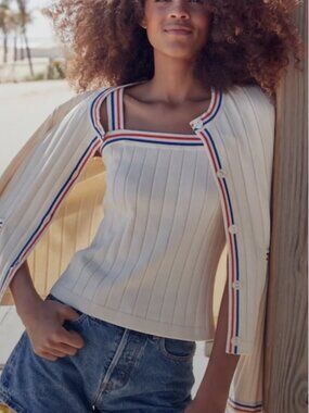 Kule Cream Remy Crop Top, Small